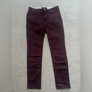 Vans straight slim fit chinos plum colored 28/32